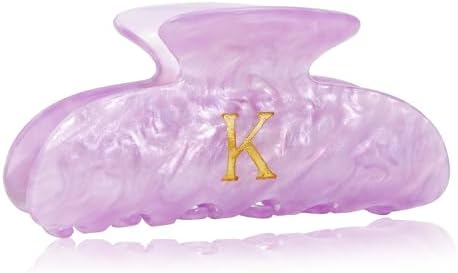 Initial Cute Hair Clips - Purple Letter Elegant Hair Claw Clips, Fashion Glitter Claw Clips Durable Hair Clips, Wedding Gift, Bridesmaid Gifts, Birthday Gifts, Christmas Gift, Letter K by Fohufo