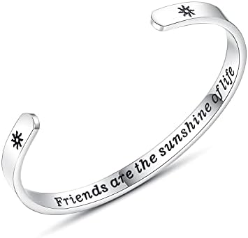 TONY & SANDY Inspirational Bracelets for Women Teen Girls Personalized Gifts for Daughter Granddaughter Mom Sister Friends Stainless Steel Engraved Cuff Birthday Easter Christmas by TONYSANDY