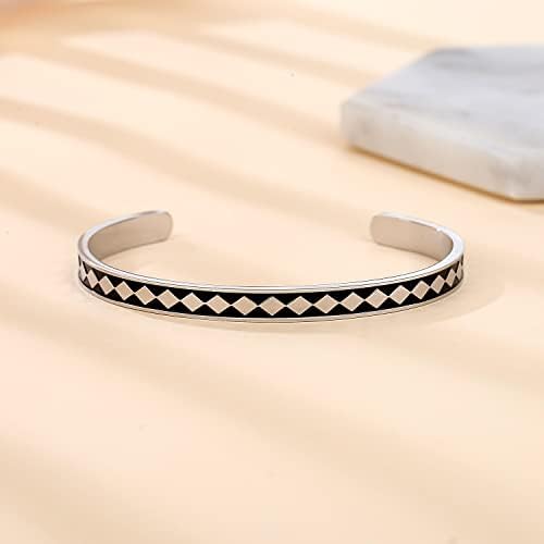 TONY & SANDY Inspirational Bracelets for Women Teen Girls Personalized Gifts for Daughter Granddaughter Mom Sister Friends Stainless Steel Engraved Cuff Birthday Easter Christmas - Image 2