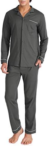 DAVID ARCHY Men's Pajama Set, Premium Combed Cotton Long Sleeve Sleepwear by DAVIDARCHY