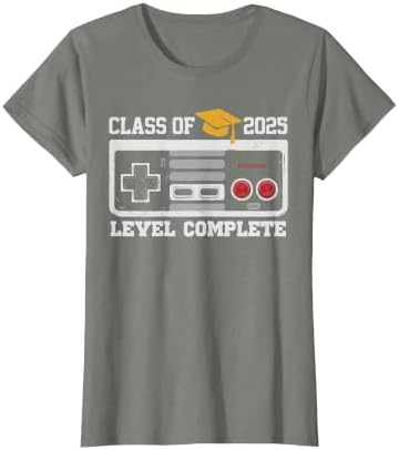 Class of 2025 Level Complete Video Gamer Senior Graduation T-Shirt by Unknown