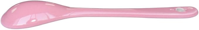 Pink 6 pcs Porcelain Egg Spoons Ceramic Spoons 4.7 inch Coffee Dessert Yogurt Tea Milky Tea