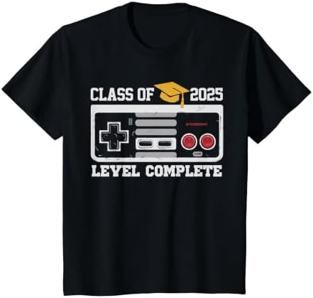 Class of 2025 Level Complete Video Gamer Senior Graduation T-Shirt by Unknown