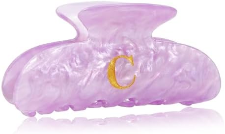 Birthday Gifts for Girls - Purple Acrylic Letter Hair Clips, Monogram Hair Claw Alphabet Large Hair Clip, Fashion Glitter Claw Clips, Teen Girl Gifts Trendy Stuff, Letter C by Fohufo