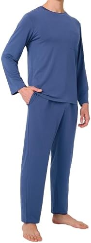 BAMBOO COOL Men's Pajama Set Long Sleeve PJs with Pants & Pockets by BAMBOOCOOL