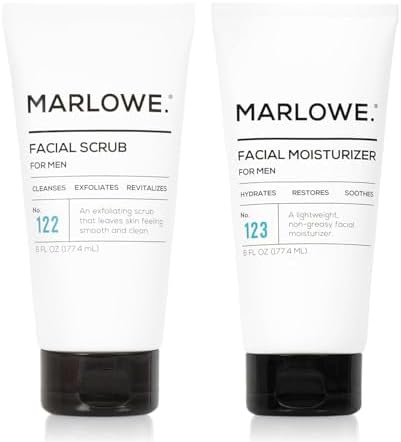 MARLOWE. Men's Skin Care Set, Facial Scrub & Face Moisturizer Duo by MARLOWE