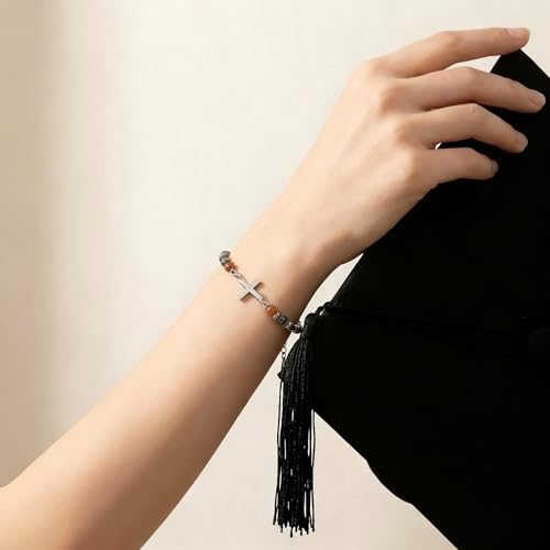 LINGYUAN Graduation Bracelet for Her 2026, Beaded Jewelry Gift with Inspirational Message Card, Adjustable Keepsake for High School or College Graduate - Image 4