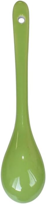 Green 6 pcs Porcelain Egg Spoons Ceramic Spoons 4.7 inch Coffee Dessert Yogurt Tea Milky Tea
