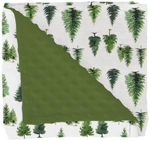 Vintage Green Pine Trees Baby Blankets for Girl Boy Soft Mink Dotted Backing Double Layer Gender Neutral Trees Swaddle Receiving Blanket Toddler Winter Christmas Pines Nursery Bed Blanket 30x40 by GrowhappyGrowhealthy
