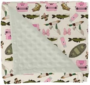Pink Fishing Hunting Girly Baby Blankets for Girl Boy Boats Bass Fish Duck Bows Soft Mink with Dotted Backing Double Layer Swaddle Blanket Summer Lake Country Nursery Bed Blanket Infant Toddler 30x40 by GrowhappyGrowhealthy