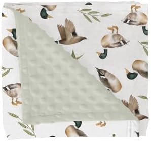 Mallard Duck Hunting Baby Blankets for Girl Boy Wild Ducks Leaves Soft Mink Dotted Backing Double Layer Swaddle Receiving Blanket Retro Hunting Animals Bed Throws for Newborn Toddler Nursery 30x40 by GrowhappyGrowhealthy