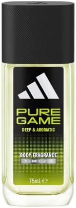 Adidas Pure Game Body Fragrance 2.5 fl oz (Pack of 1), Notes of Grapefruit, Lavender, and Sandalwood, Men's fragrance, Long lasting, Sporty fragrance, Travel size by adidasfragrance