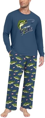 PrinStory Men's Pajama Sets Loungewear Sleepwear Pjs Lightweight Long Sleeve Shirts & Bottoms Soft Comfy Sleep Sets S-2XL by PrinStory