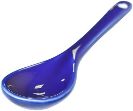 Blue 6 pcs Porcelain Egg Spoons Ceramic Spoons 4.7 inch Coffee Dessert Yogurt Tea Milky Tea