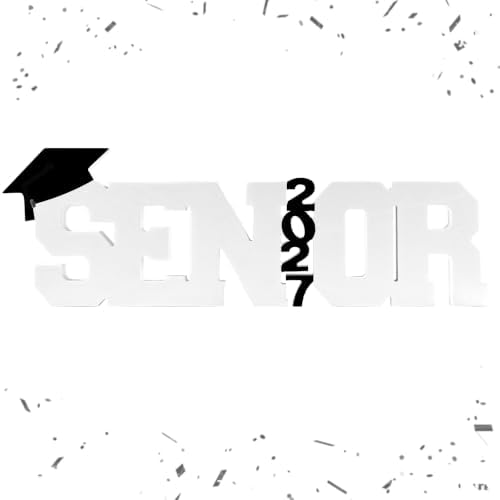 Senior 2027 Table Centerpiece Sign - Class of 2027 Graduation Table Decor - 15" Large Wooden Letter Sign for Party Decor, Photoshoot Props, High School & College Graduation Supplies (Black) by Unknown