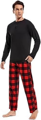 DG Hill Mens Pajama Pants - Pajamas Set Flannel PJ Pants for Men Cotton Top by DGHill