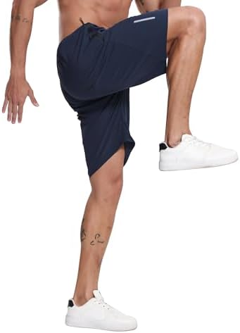 BUYJYA 5 Pack Men's Athletic Gym Shorts Set Workout Basketball Running Elastic Waist with Zipper Pocket Gift - Image 3