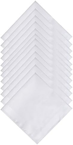 Zenssia Men's Pure Cotton Handkerchiefs with Hem, Bulk Set Hankies