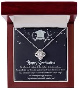 VIRAGIL 2023 Graduation Gifts for Her, Class of 2024 Love Knot Sterling Silver Pendant Necklace Senior College Graduation Jewelry Gifts for Girl Daughter by VIRAGIL