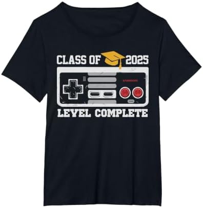 Class of 2025 Level Complete Video Gamer Senior Graduation T-Shirt by Unknown