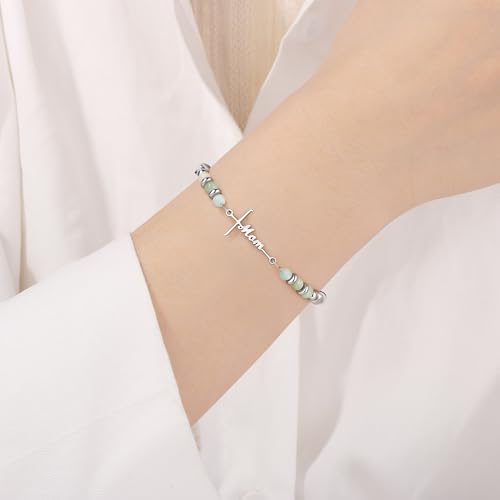 Gifts for Women Faith Cross Bracelet, Unique Amazonite Bracelets for Women - Image 2