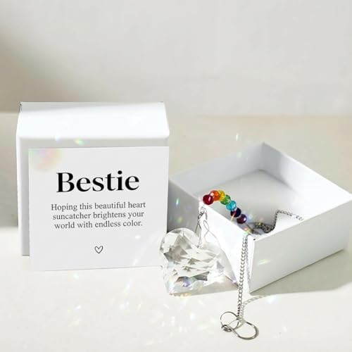 Hegelda Best Friend Bestie Birthday Gifts Crystal Heart Suncatcher Ornament - Image 2