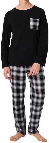 BAMBOO COOL Men's Pajama Set Long Sleeve PJs with Pants & Pockets by BAMBOOCOOL