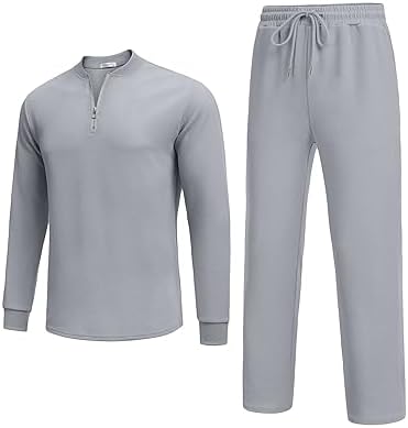 COOFANDY Men's 2 Piece Tracksuit Set Polo Athletic Sweatsuit Quarter Zip Jogging Long Sleeve Casual Sports Outfits - Image 4