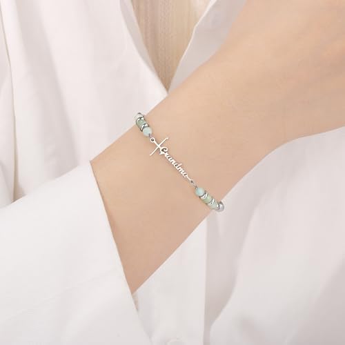 Gifts for Women Faith Cross Bracelet, Unique Amazonite Bracelets for Women - Image 2
