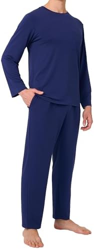 BAMBOO COOL Men's Pajama Set Long Sleeve PJs with Pants & Pockets by BAMBOOCOOL