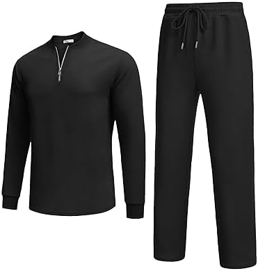 COOFANDY Men's 2 Piece Tracksuit Set Polo Athletic Sweatsuit Quarter Zip Jogging Long Sleeve Casual Sports Outfits - Image 4