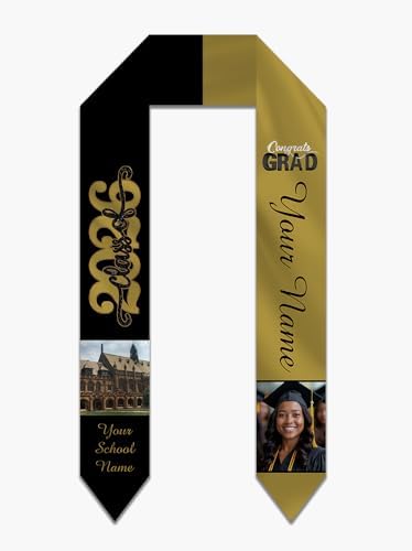 Personalized Graduation Stole Sash Custom Class of 2026 Congratulation Graduation Gifts with Photo by AUBAO