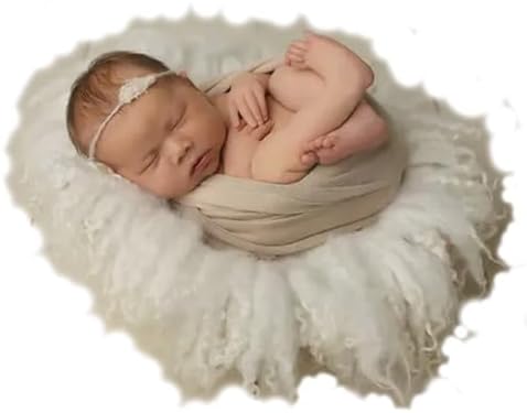 Newborn Photography Blanket Props Baby Photoshoots Layer Photo Posing Rug (White) by WelcometoEderafoto