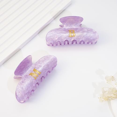 Birthday Gifts for Girls - Purple Acrylic Letter Hair Clips, Monogram Hair Claw Alphabet Large Hair Clip, Fashion Glitter Claw Clips, Teen Girl Gifts Trendy Stuff, Letter C - Image 5