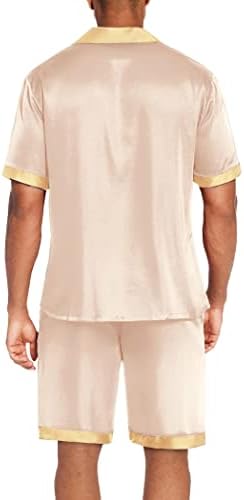 Ekouaer Men Silk Pajamas Set 2 Pieces Satin Pj Button Down Loungewear Sets - Image 4