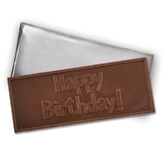 12ct Personalized Birthday Candy Favors for Guests Belgian Chocolate Bars Embossed "Happy Birthday" (12 Count) - 50th 60th 70th 80th 90th 100th - Any Age