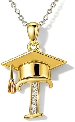 Graduation Gifts for Women, 18K Gold Graduation Initial Necklace A-Z, Inspiring Grad Pendant Necklace Present, College Seniors High School Graduations Jewelry Gifts by VyrnissJewelry