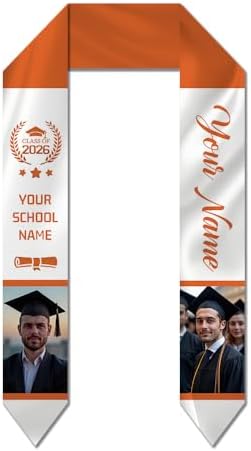 Dicodes Custom Graduation Stole Class of 2026 Personalized Graduation Sash Graduation Gift and Keepsake with Photo Text by Dicodes