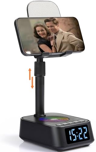 ASEAT Gifts for Men Women, Adjustable Phone Stand Bluetooth Speaker, Birthday Gifts Him Husband, Phone Holder for Kitchen Desk Bedroom, Cool Tech Gadget for Dad Mom Boyfriend, Christmas Ideal by ASEAT