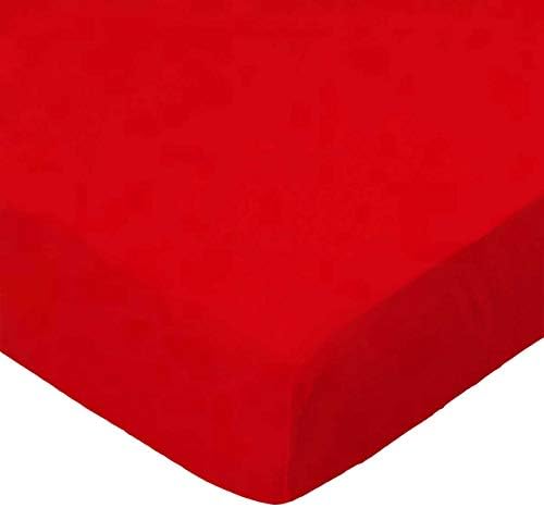 SheetWorld Fitted 100% Cotton Flannel Moses Basket Sheet 13 x 27, Flannel FS8 - Red, Made in USA by SHEETWORLD.COM