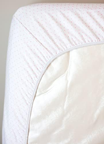 SheetWorld Fitted 100% Cotton Jersey Moses Basket Sheet 13 x 27, Pink Pindot, Made in USA - Image 6