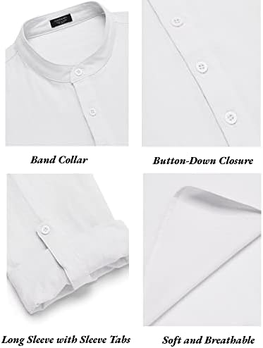 COOFANDY Men’s 2 Piece Cotton Linen Set Casual Beach Outfits Long Sleeve - Image 4