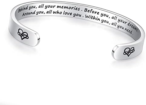 TONY & SANDY Inspirational Bracelets for Women Teen Girls Personalized Gifts for Daughter Granddaughter Mom Sister Friends Stainless Steel Engraved Cuff Birthday Easter Christmas by TONYSANDY