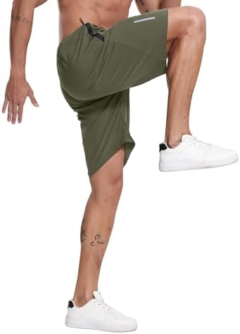 BUYJYA 5 Pack Men's Athletic Gym Shorts Set Workout Basketball Running Elastic Waist with Zipper Pocket Gift - Image 3