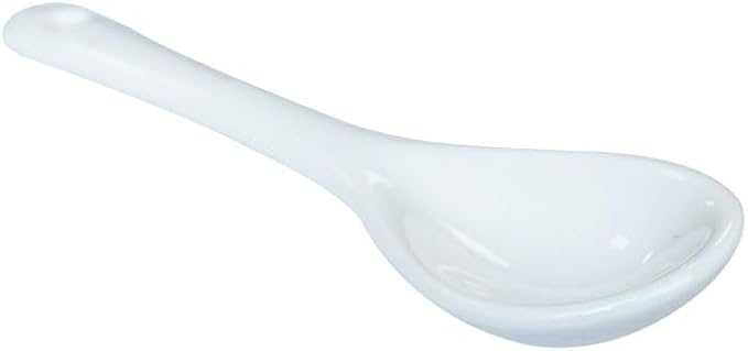 White 6 pcs Porcelain Egg Spoons Ceramic Spoons 4.7 inch Coffee Dessert Yogurt Tea Milky Tea