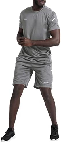BUYJYA Men's Workout Clothes Athletic Shorts Shirt Set 3 Pack Basketball Football Training Running Gym Christmas gifts - Image 3