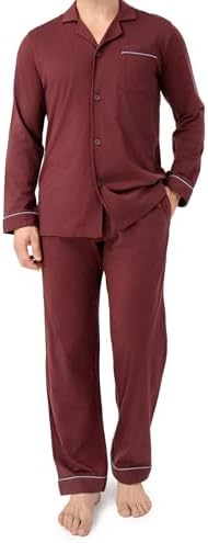 DAVID ARCHY Men's Pajama Set, Premium Combed Cotton Long Sleeve Sleepwear by DAVIDARCHY