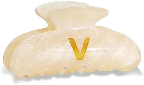 Acrylic Letter Hair Clips for Women - Monogram Hair Claw Alphabet Large Hair Clip, Fashion Glitter Claw Clips Elegant And Durable Hair Accessory, Letter V by Fohufo