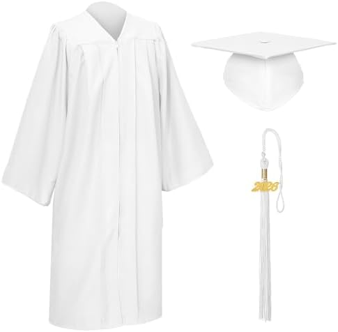 Unisex Matte Graduation Cap and Gown Tassel Package for High School and Bachelor by DDODOU