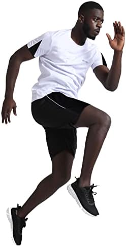 BUYJYA Men's Workout Clothes Athletic Shorts Shirt Set 3 Pack Basketball Football Training Running Gym Christmas gifts - Image 3